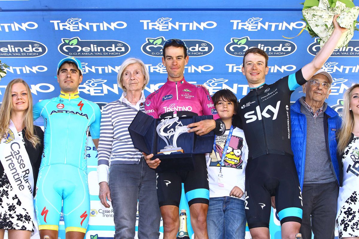 Mikel Landa, Richie Porte and Leopold K&ouml;nig on the podium