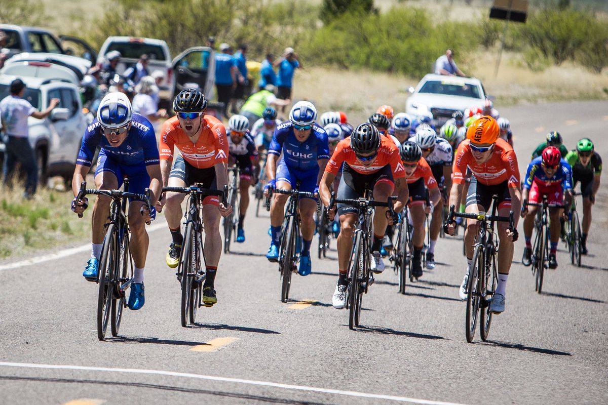 Daniel Jaramillo (UnitedHealthcare) sprints to the line for second place during stage 1 at Tour of the Gila