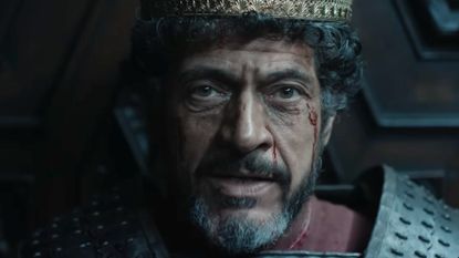 The best Total War games: A screenshot of the face of a king during the announcement trailer for Total War: Medieval 3