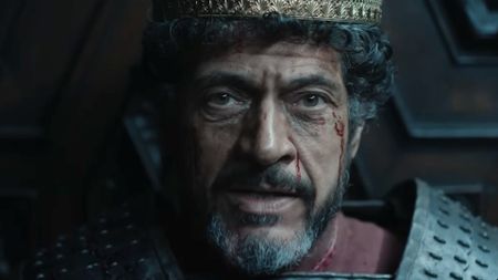 The best Total War games: A screenshot of the face of a king during the announcement trailer for Total War: Medieval 3