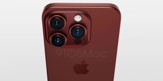 iPhone 15 Pro dark red render