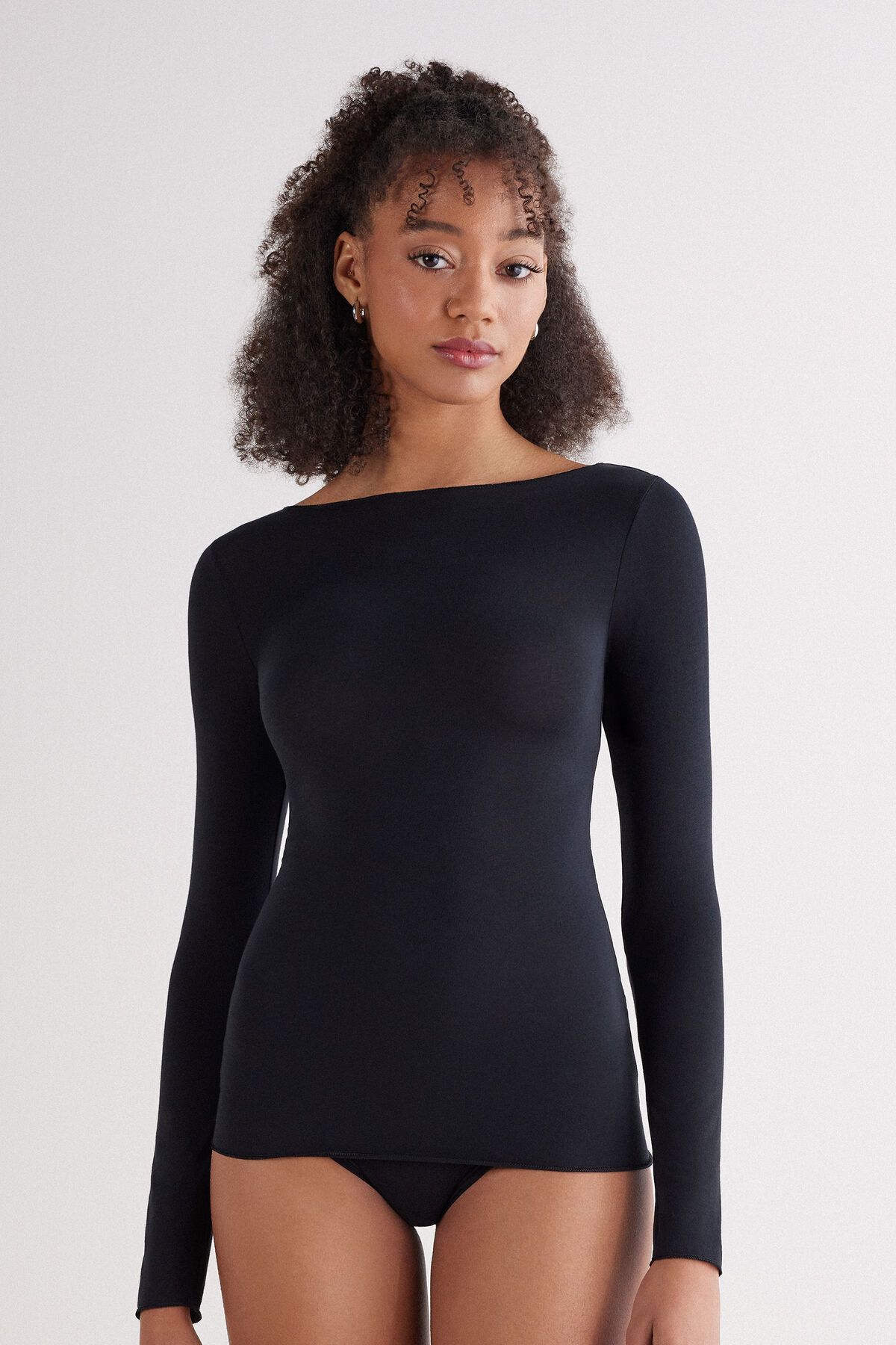 Intimissimi, Ultralight Cotton Bateau Neck Top