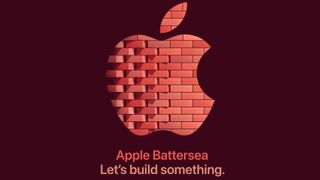 Apple logo made of bricks