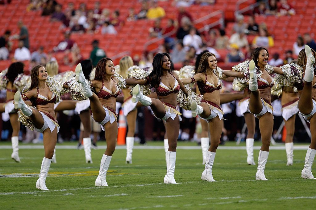 Washington Redskins cheerleaders. 