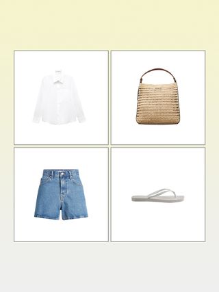 White linen top and shorts outfit