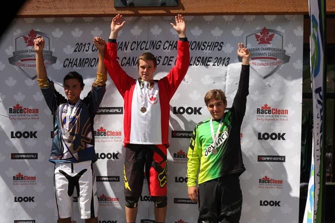 Junior men's Canadian DH Nationals podium