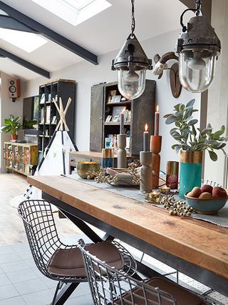 industrial style kitchen extension dining table
