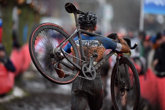 Some mud sections were to thick to ride at Bpost Bank Trofee Azencross.