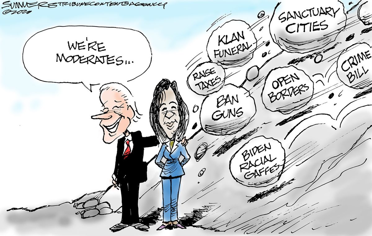 Political Cartoon U.S. Kamala Harris Joe Biden Moderate Democratic ...