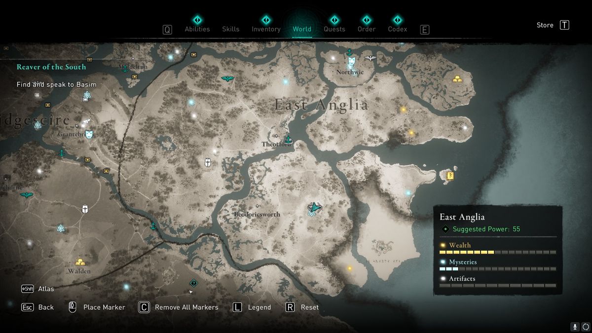 AC Valhalla East Anglia treasure hoard map locations
