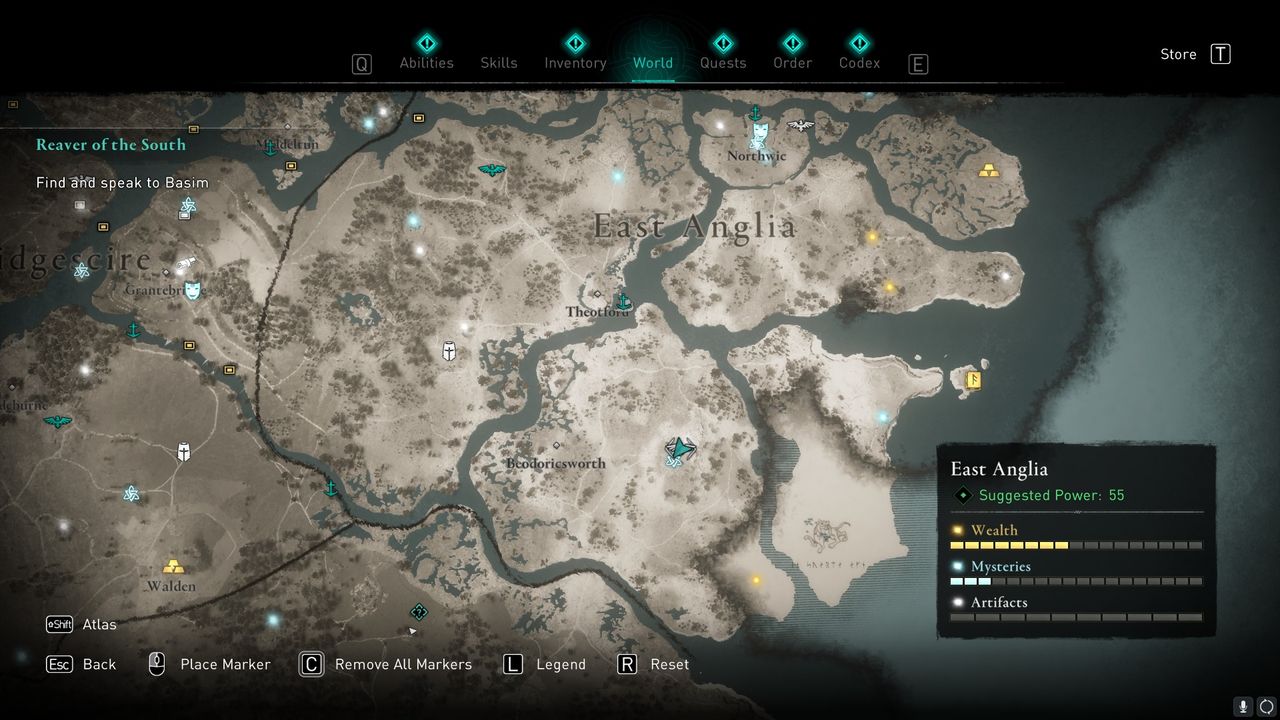 AC Valhalla East Anglia treasure hoard map locations