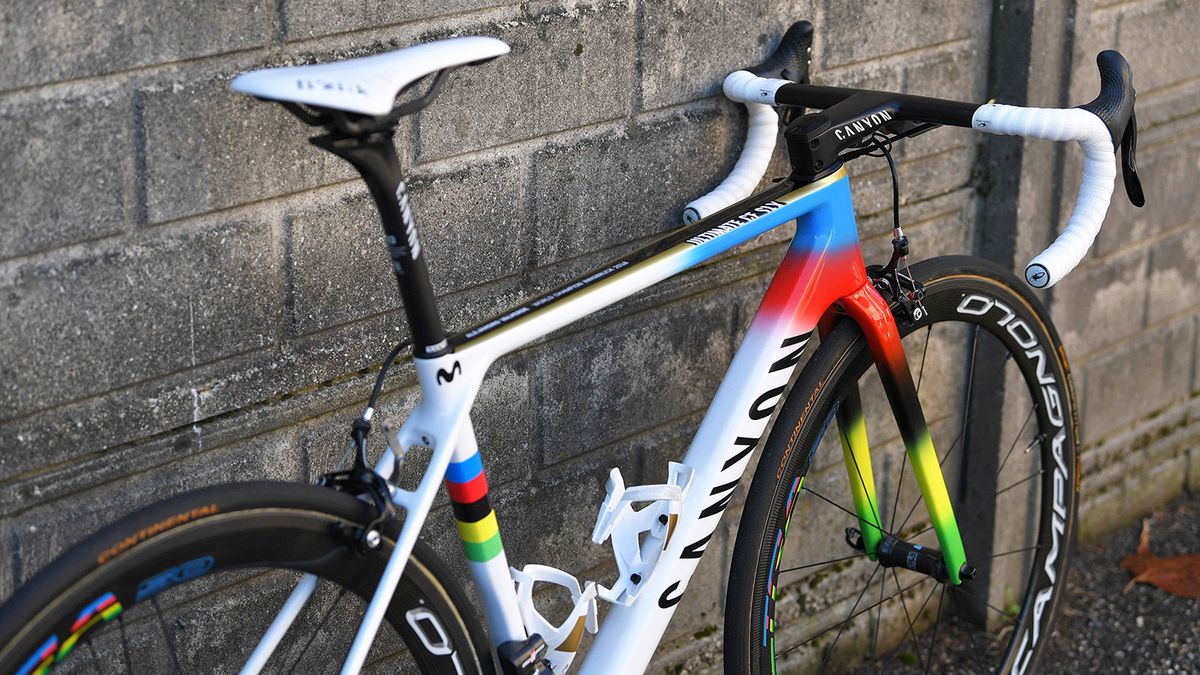 Gold detailing adorns the top tube