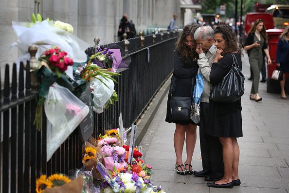 Mourners in London.