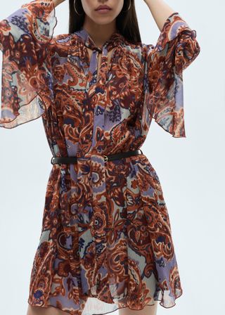 Paisley-Rüschenkleid