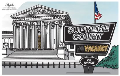 Political cartoon U.S. Supreme Court Antonin Scalia