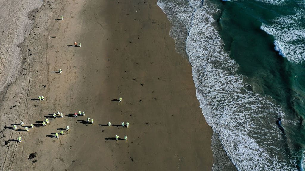 Oil spill in California.