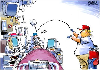 Political Cartoon U.S. Trump Puerto Rico crisis coronavirus
