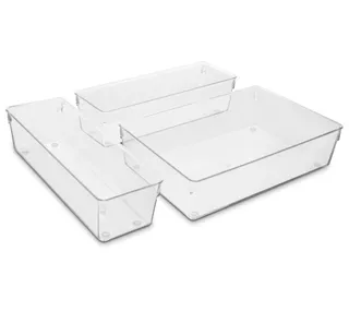 Sorbus Clear Drawer Organizer 3 Piece Set