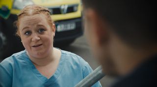 Ethan doesn't appreciate Robyn's concern in Casualty.