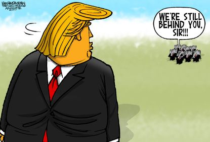 Political cartoon U.S. Trump GOP loyalty