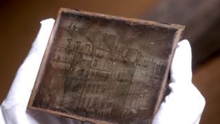 FRANCE - SEPTEMBER 21: The house of Nicephore Niepce, the inventor of photography, opens its doors to the general public for the first time in Saint Loup De Varennes, France on September 21, 2002 - The first daguerrotype. The first view taken by Daguerre from 17 boulevard Saint Martin in Paris in 1837. Collection Musee Rigaud / Ville de Perpignan. (Photo by Francis DEMANGE/Gamma-Rapho via Getty Images)
