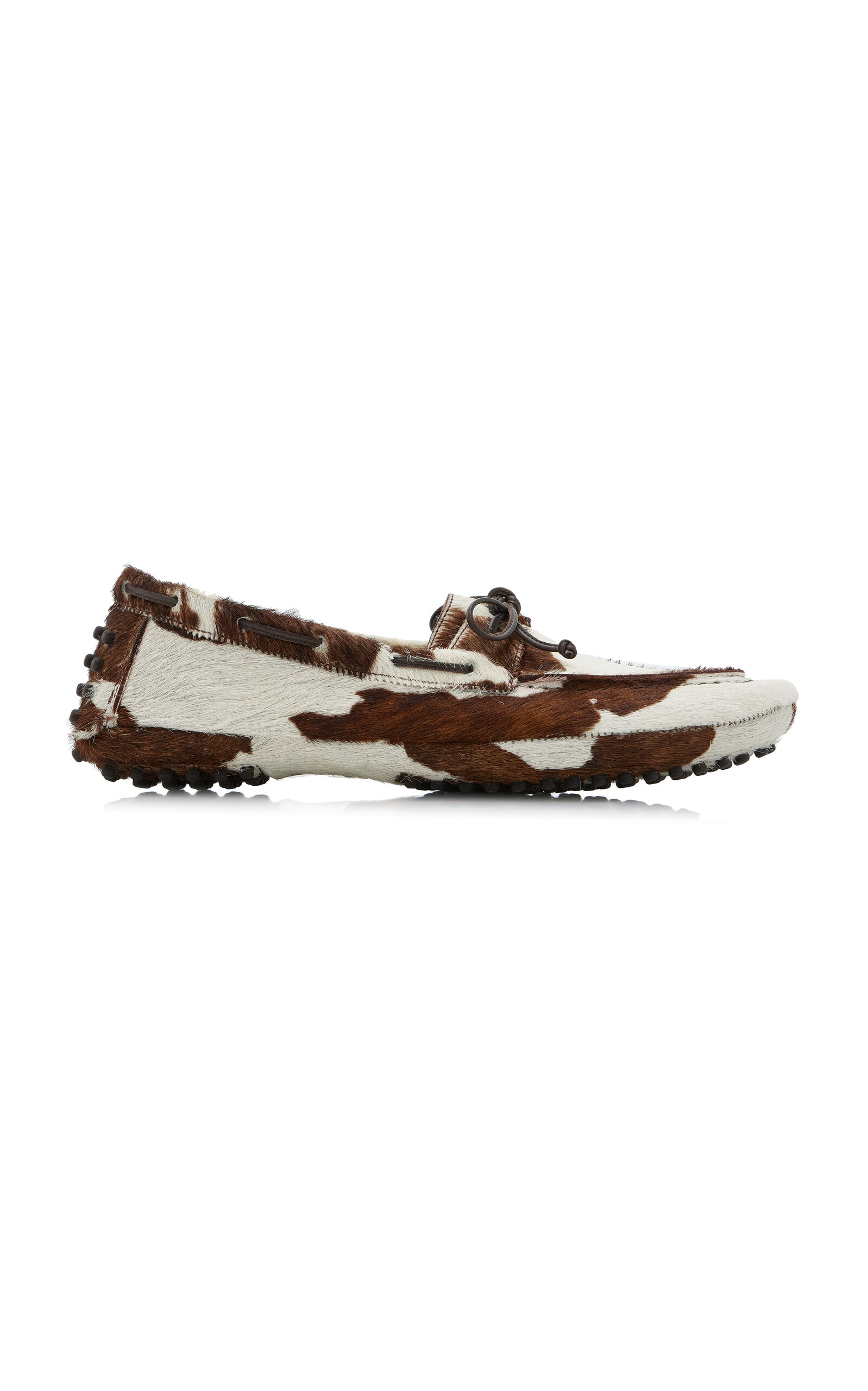 Printed Pony Hair Driving Loafers