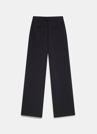 Black Pleated Wide Leg Trousers