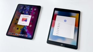 An iPad offering to Quick Start a nearby new iPad