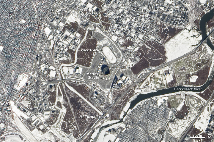 MetLife Stadium, american football stadium, evening, aerial view