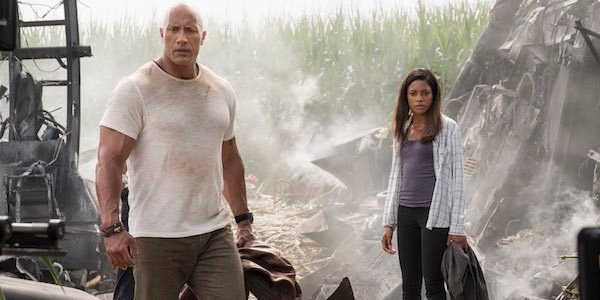 Dwayne Johnson and Naomi Harris in Rampage