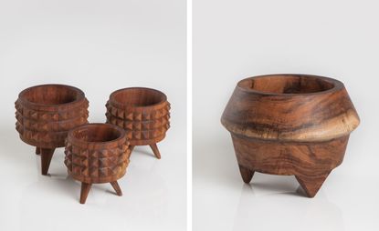 ’Estoperoles’ plant pots and ’Wood Pot’