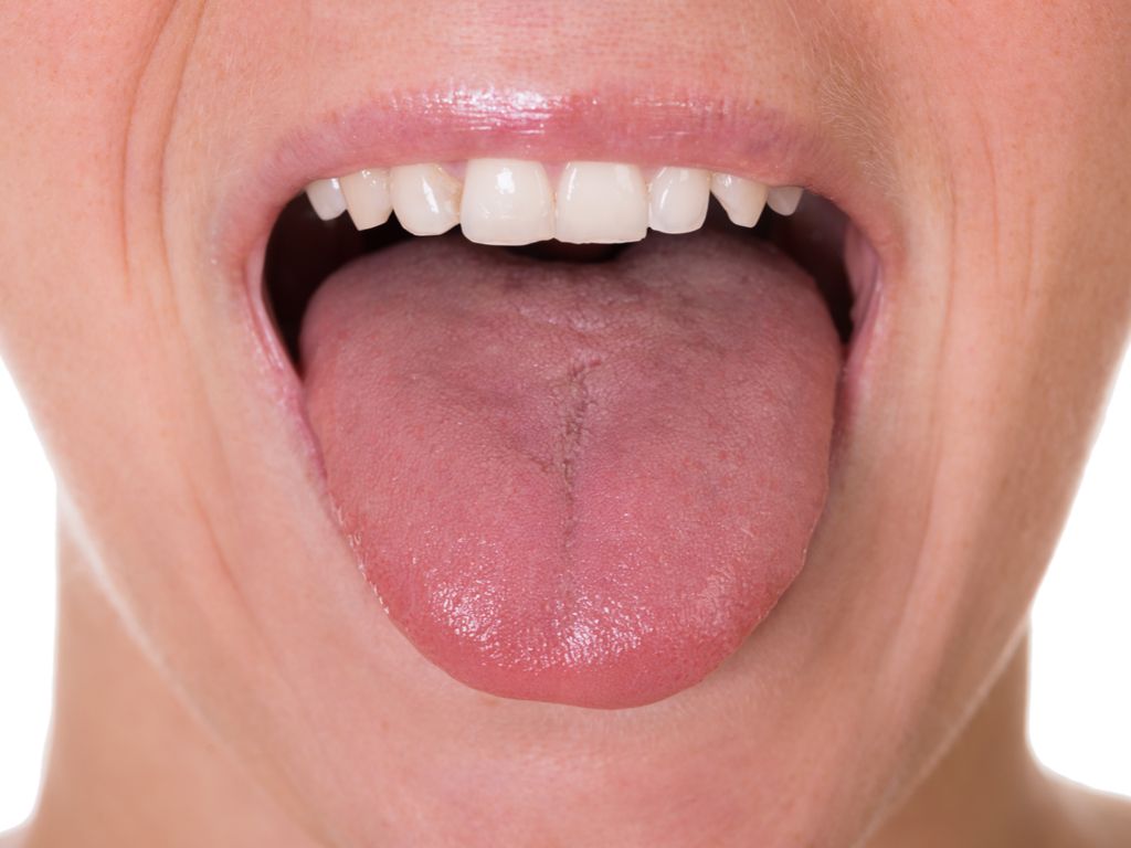 woman sticking her tongue out