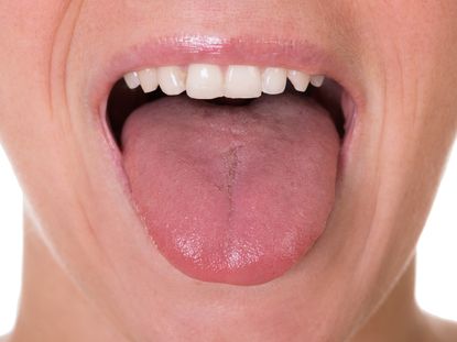 woman sticking her tongue out