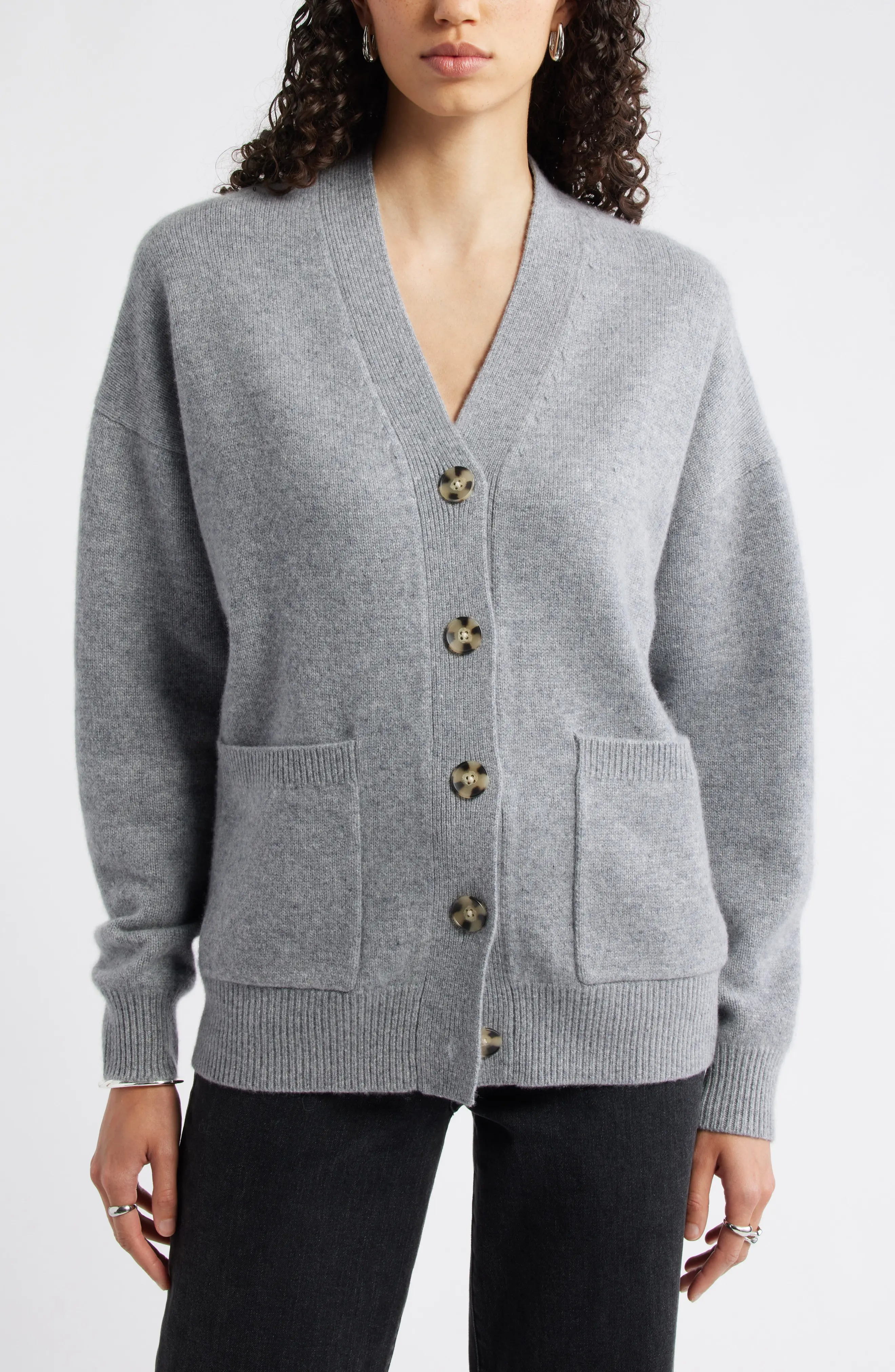 V-Neck Wool &amp;amp; Cashmere Cardigan