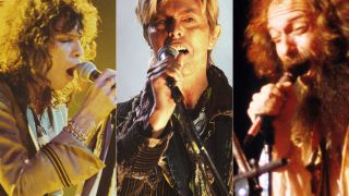 Stevcen Tyler, David Bowie and Ian Anderson onstage