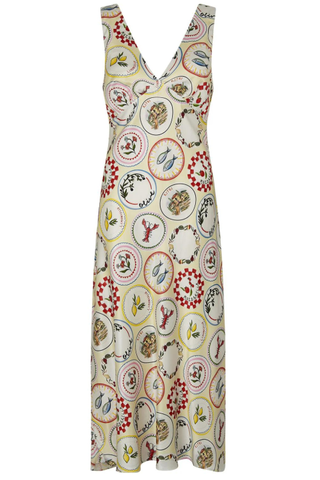 Claire Vintage Plates Slip Dress