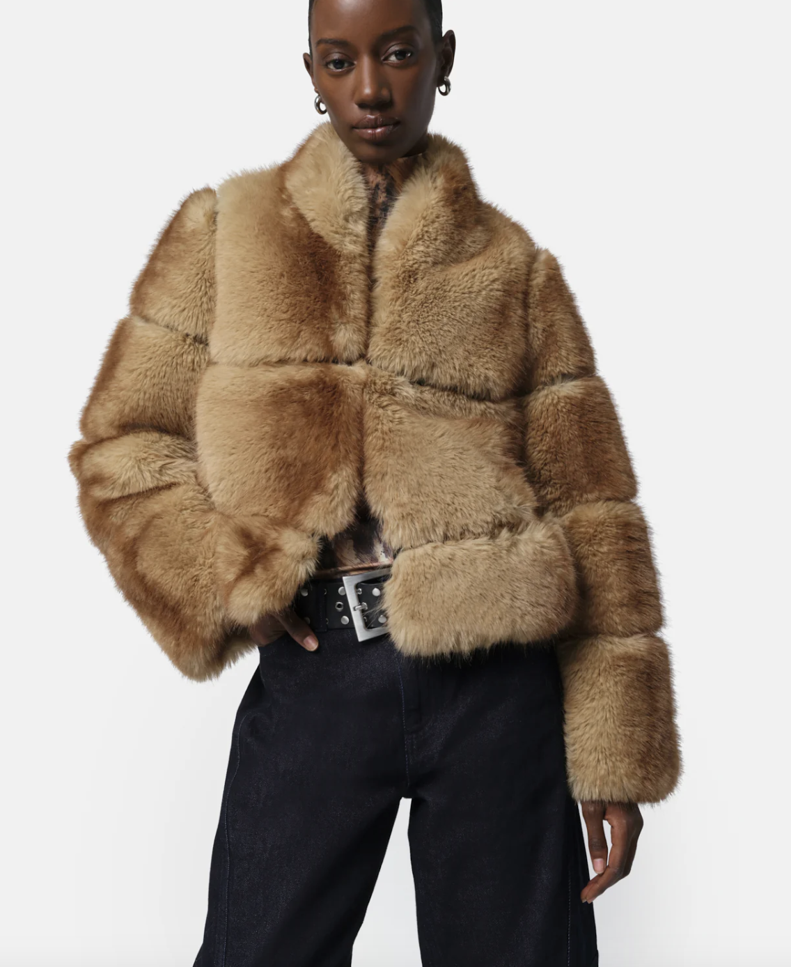 faux fur cropped jacket