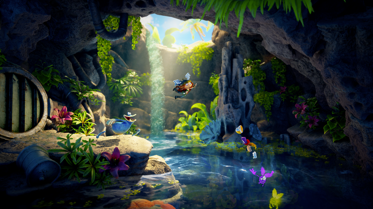 Several images of Rayman Legends Retold, showcasing the new character models, level design, dragon riding sections, and more.