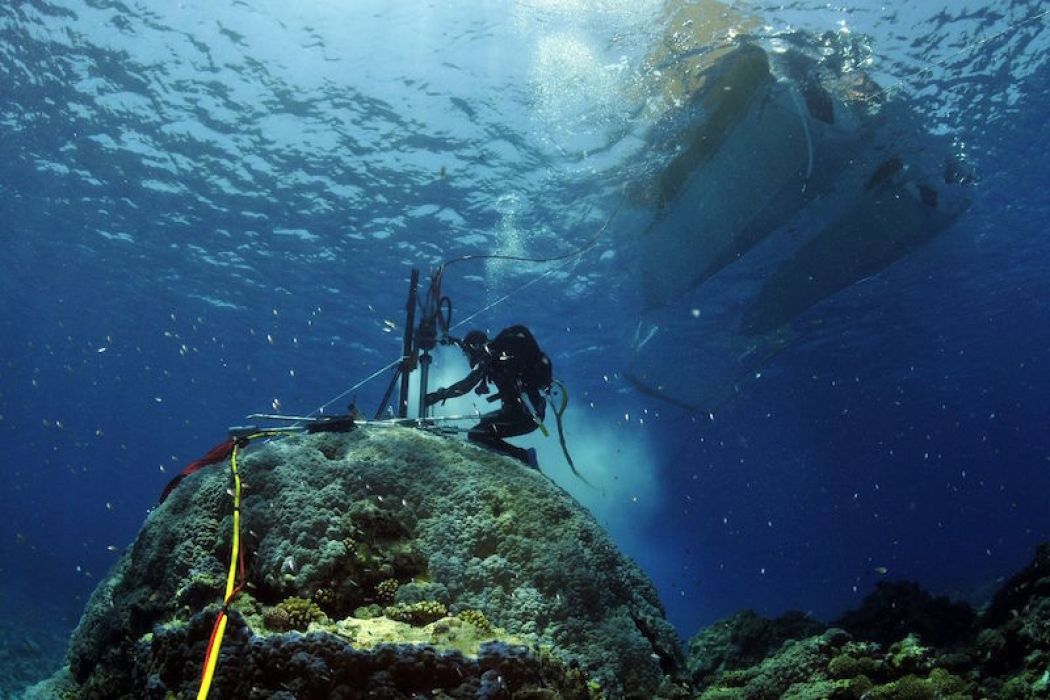 Coral reef coring off Australia