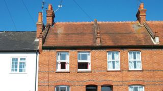 parapet walls separating roofs of victorian terraces