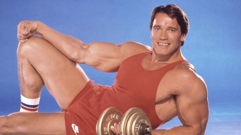 OS ANGELES - JUNE 13: Body builder, actor and future Governor of California Arnold Schwarzenegger poses for a portrait session on June 13, 1985 in Los Angeles, California. (Photo by Harry Langdon/Getty Images)