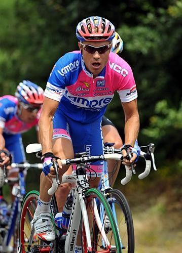 Damiano Cunego (Lampre) crashed today
