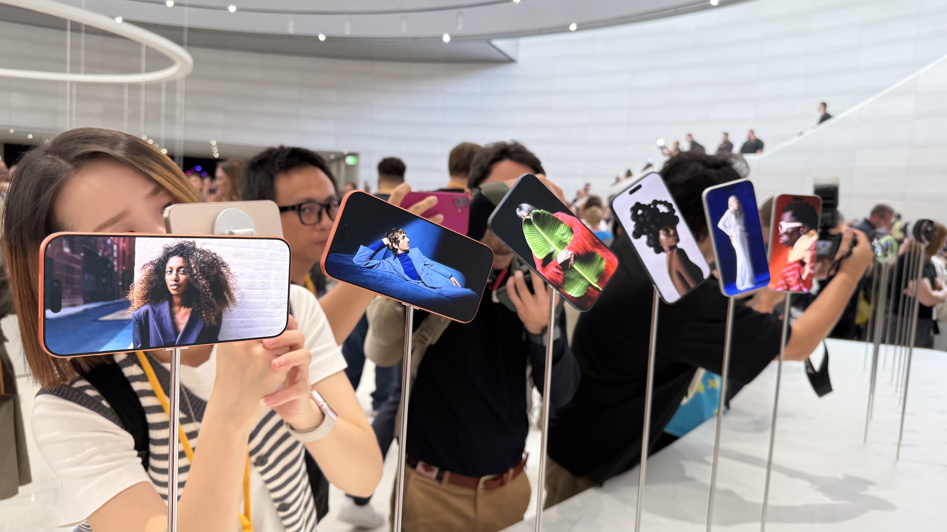 Images of the product launch for iPhone 17 at Apple&#039;s HQ in Cupertino