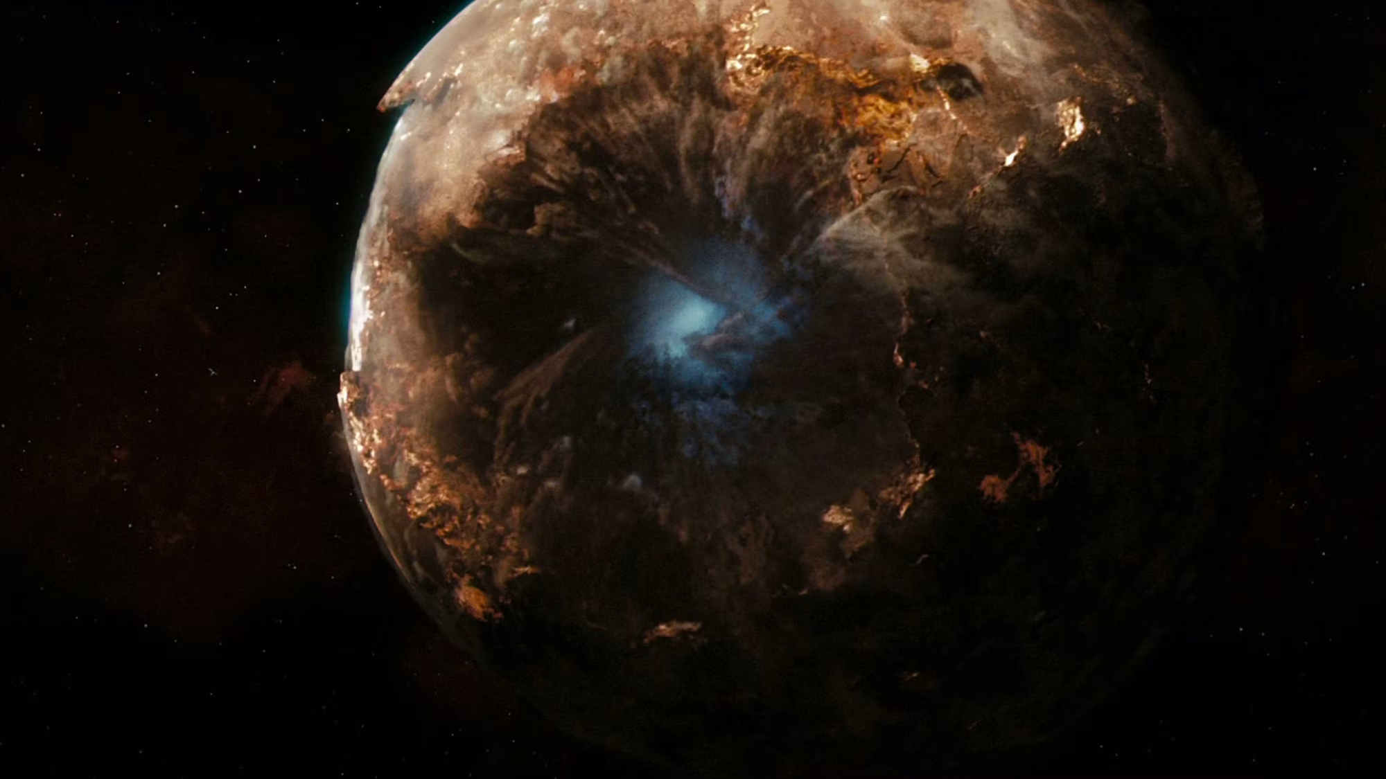 The destruction of Vulcan shown in Star Trek (2009)