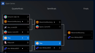 PlayStation Tournaments screenshot showing bracket