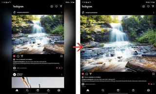 Samsung Galaxy Z Fold 3 App Scaling Instagram Screenshots