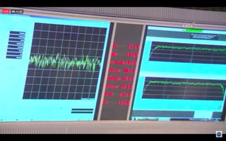 This screenshot from ESA's broadcast of the Rosetta spacecraft's crash on Comet 67P shows the signal confirming the crash at 7:19 a.m. ET. on Sept. 30, 2016 at the Rosetta Mission Operations Centre in Darmstadt, Germany. Read our full story here.