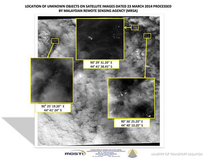 New satellite images show 122 'possible objects' related to vanished plane