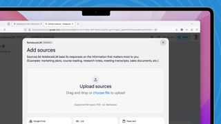 Google NotebookLM in a browser on a MacBook.