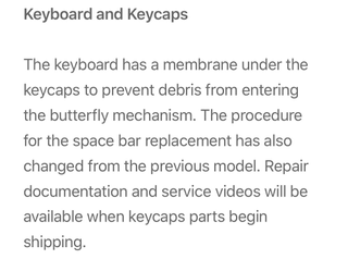 Leaked Apple Doc Says New MacBook Pro Keyboards Prevent Failure